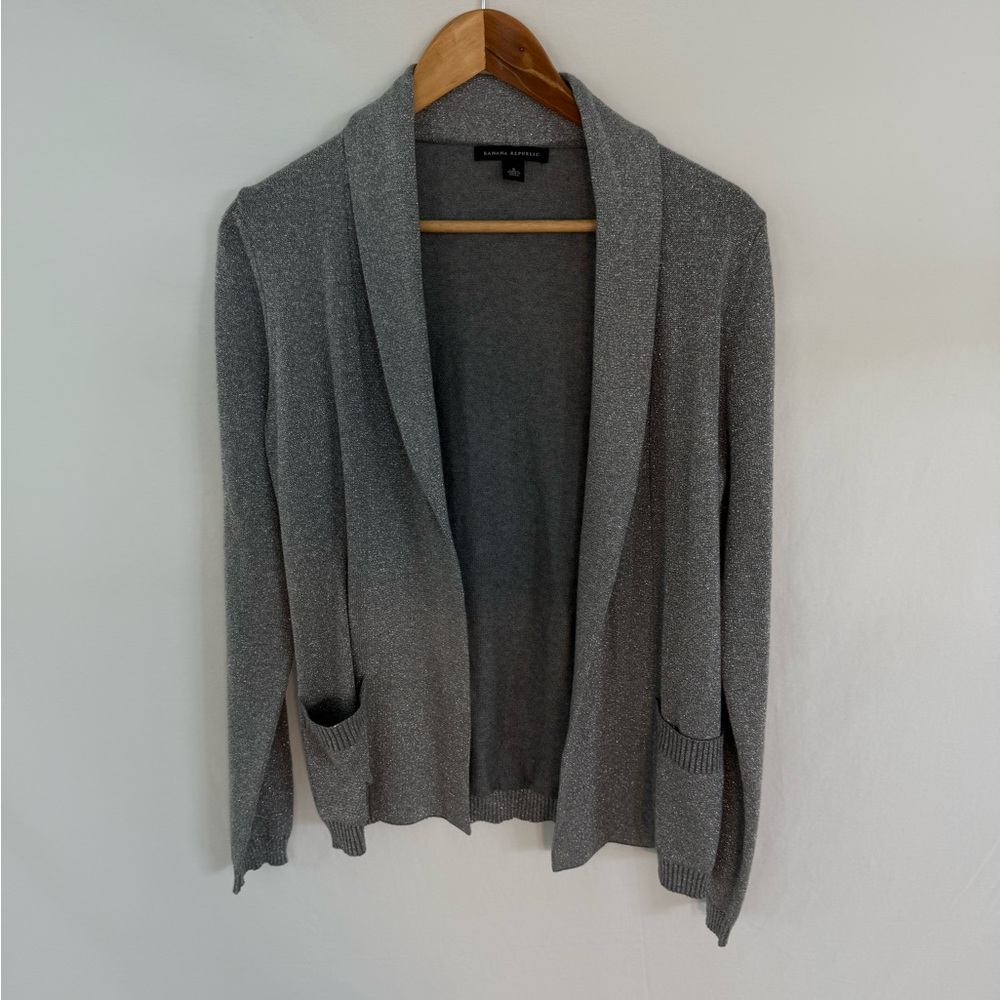 Banana Republic Charcoal Open Front Cardigan